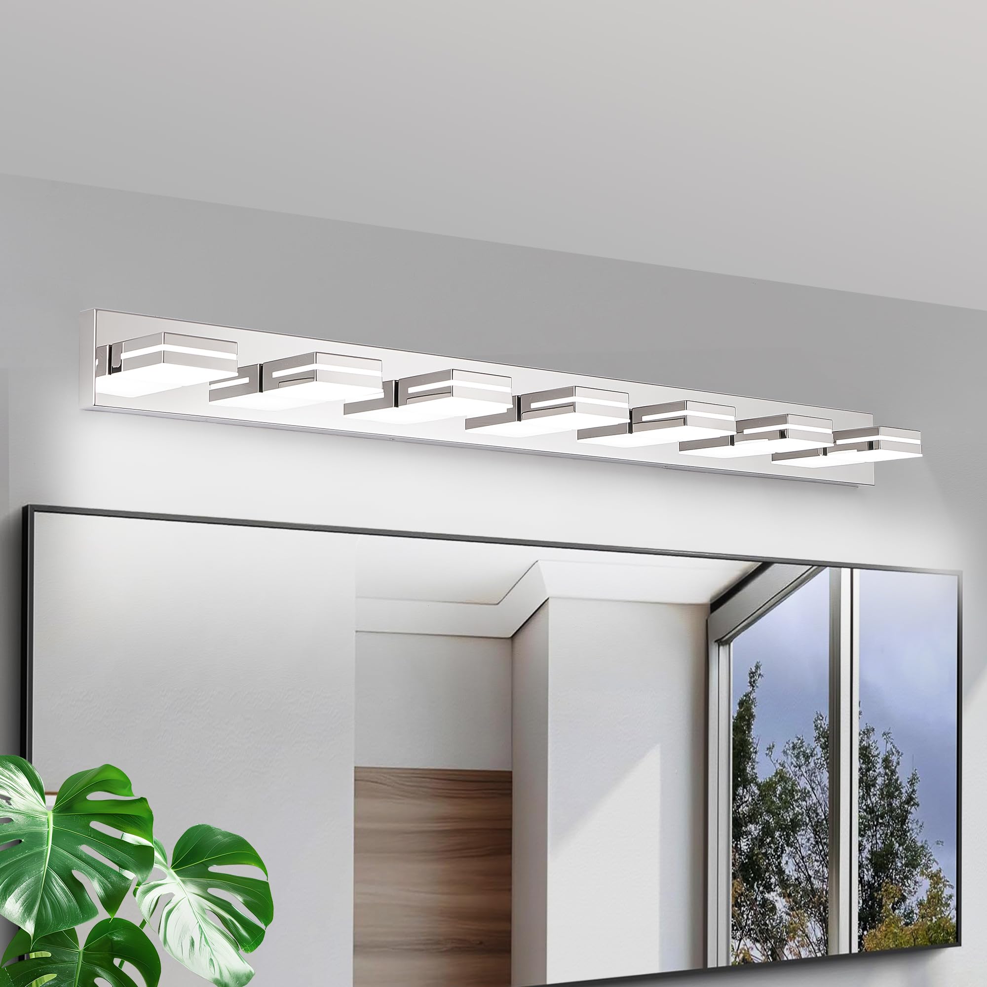 VDOQTLJT Modern LED Wall Sconce 7-Lights for Bathroom and Mirror Energy-Efficient Easy to Install Sleek Design