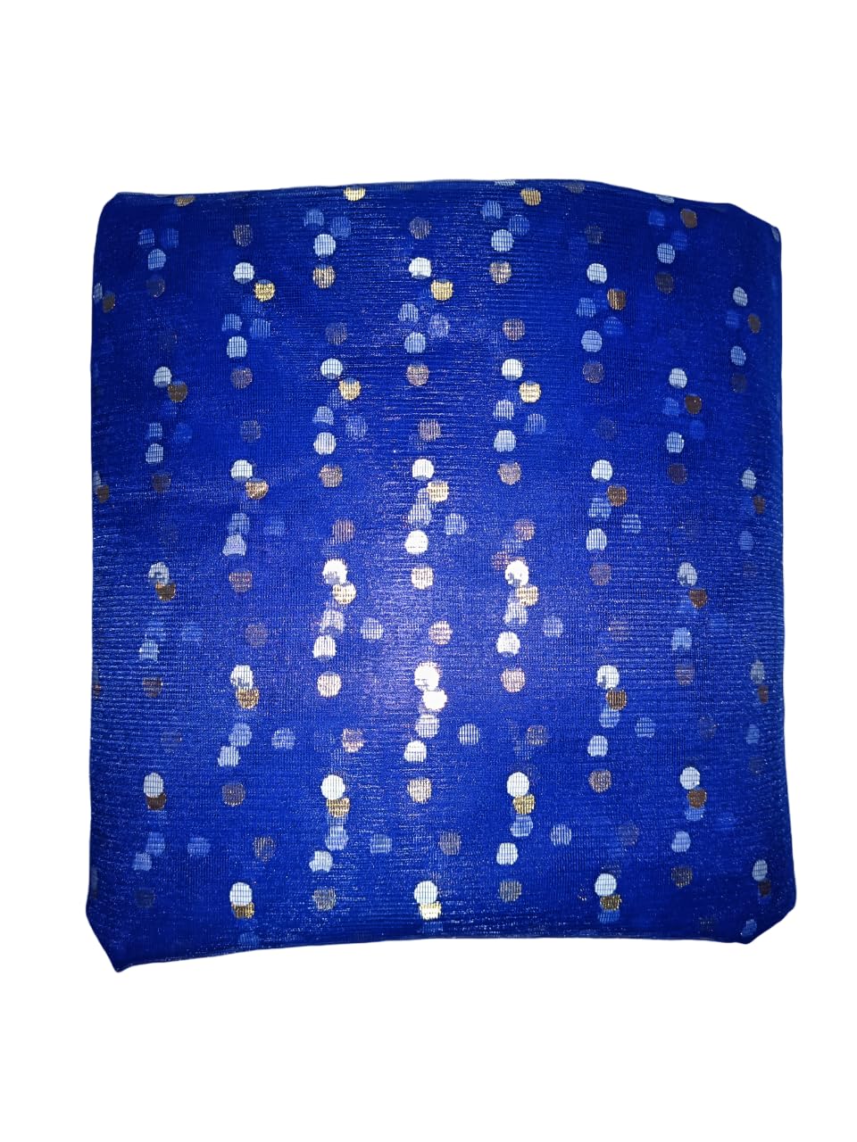 Dotted Net Fabric for Car, Bouquet, Mandir, Fruit Basket Decoration, Decore Gift Packing & Trousseau Tray Packing (Blue Colour, 28 inch Width, 5 Metres Length)