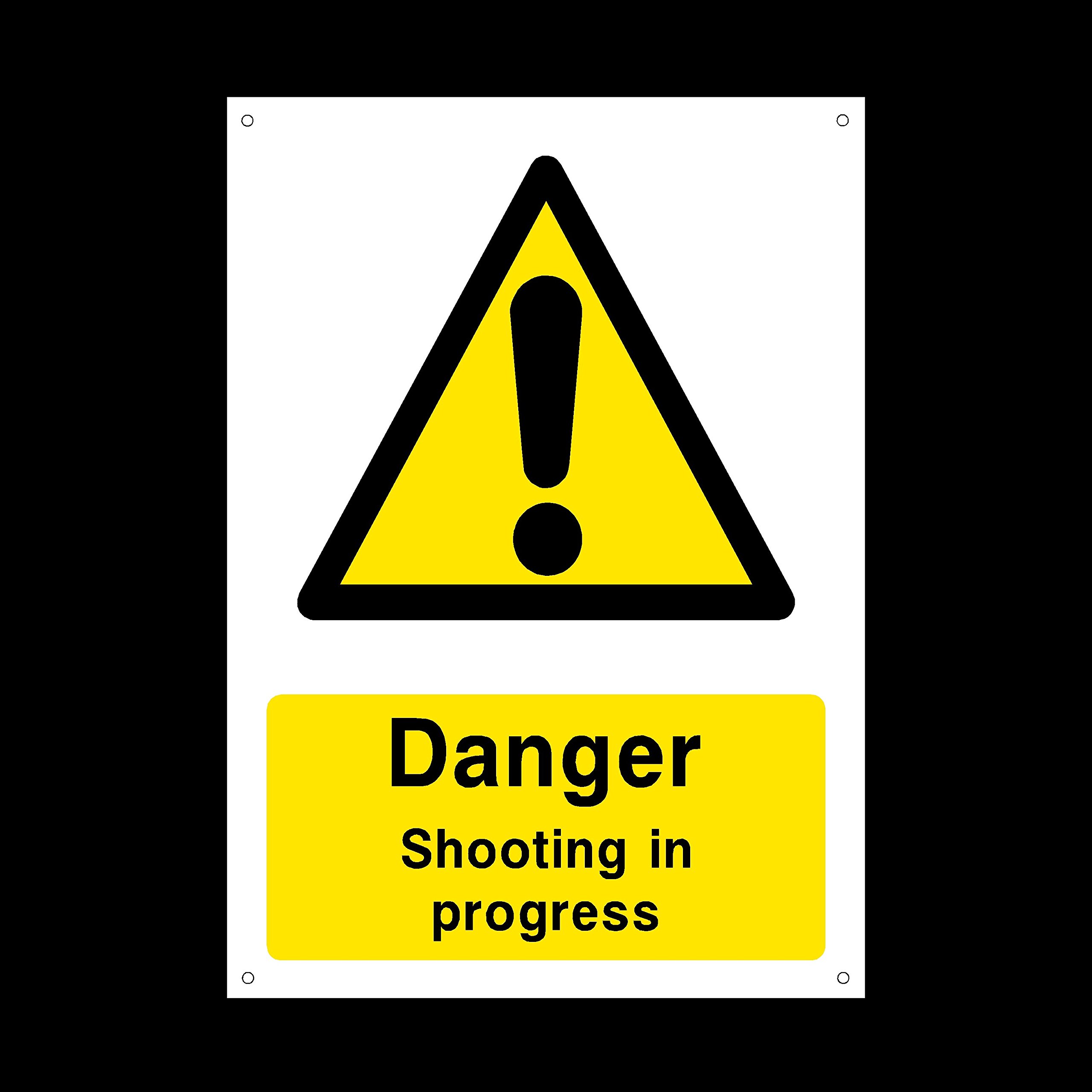 Ussp&S Danger Shooting In Progress Plastic Sign With 4 Pre-Drilled Holes - Farm/Shoot/Warning/Danger (Ca25)