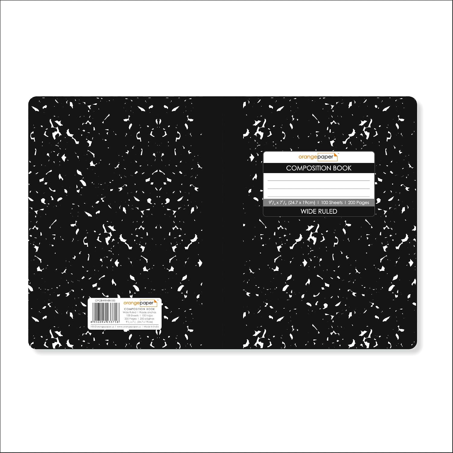 Composition Book – 100 Sheets, Wide Ruled, 9.75 x 7.5 inch – Durable Flex Cover – School & Office Use – Pack of 6 image 4
