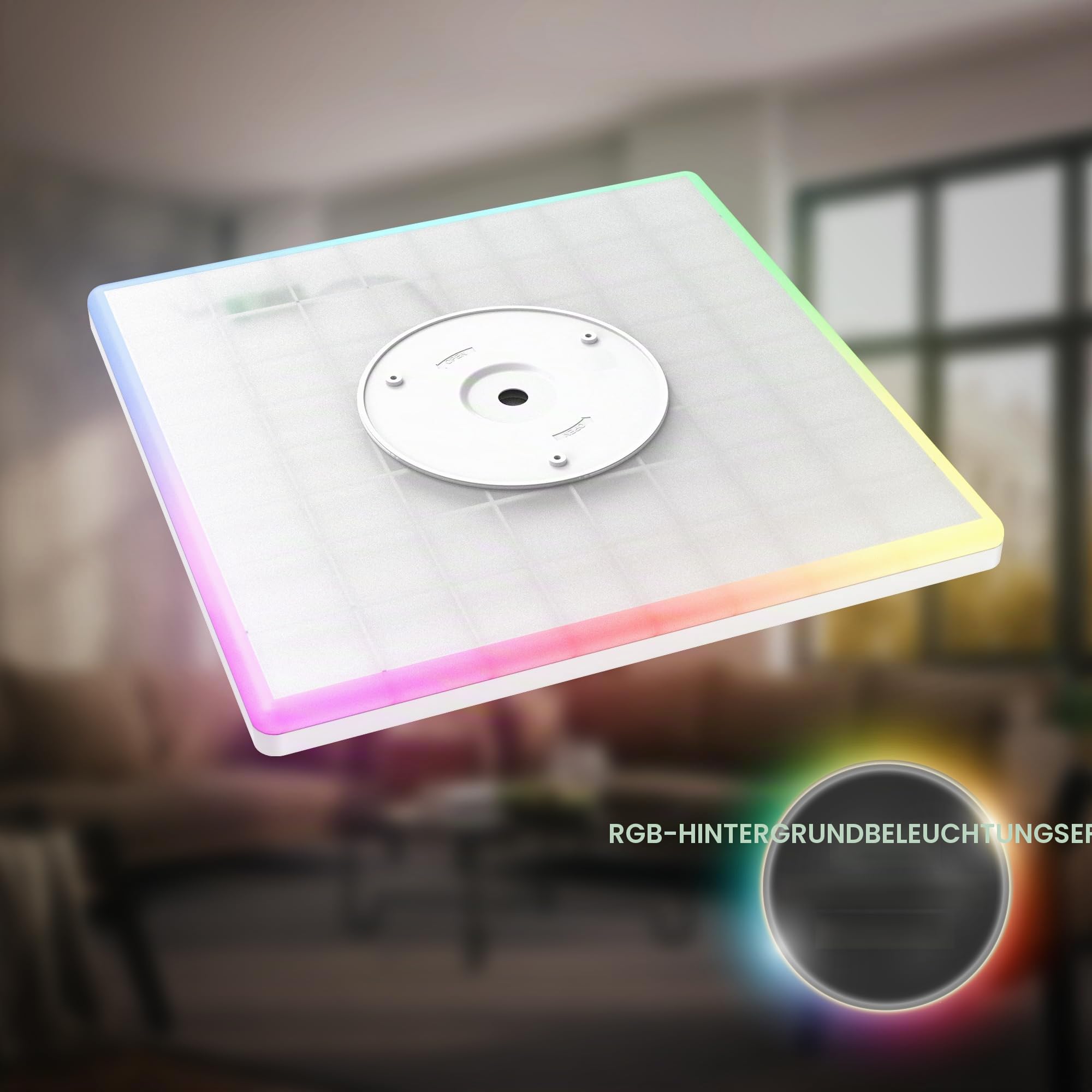 BRILONER - LED Deckenlampe flach Smart Home, funktioniert mit Alexa, buntes RGB+W Licht, Lampe, Deckenleuchte, Wohnzimmerlampe, LED Panel, Schlafzimmerlampe, 42x42x3 cm, Weiß