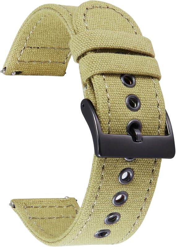 BINLUN Canvas Watch Straps Quick Release Sail Cloth Watch Bands 18mm