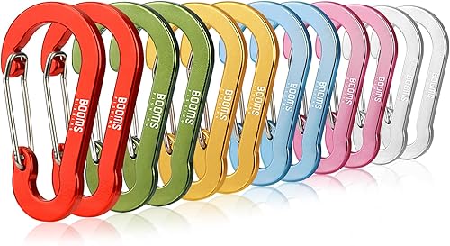 Booms Fishing CC1 - Mosquetón multiusos, paquete de 6 pequeños clips caribeños, mini llavero caribeaner clip de 2 pulgadas, mosquetones de aluminio