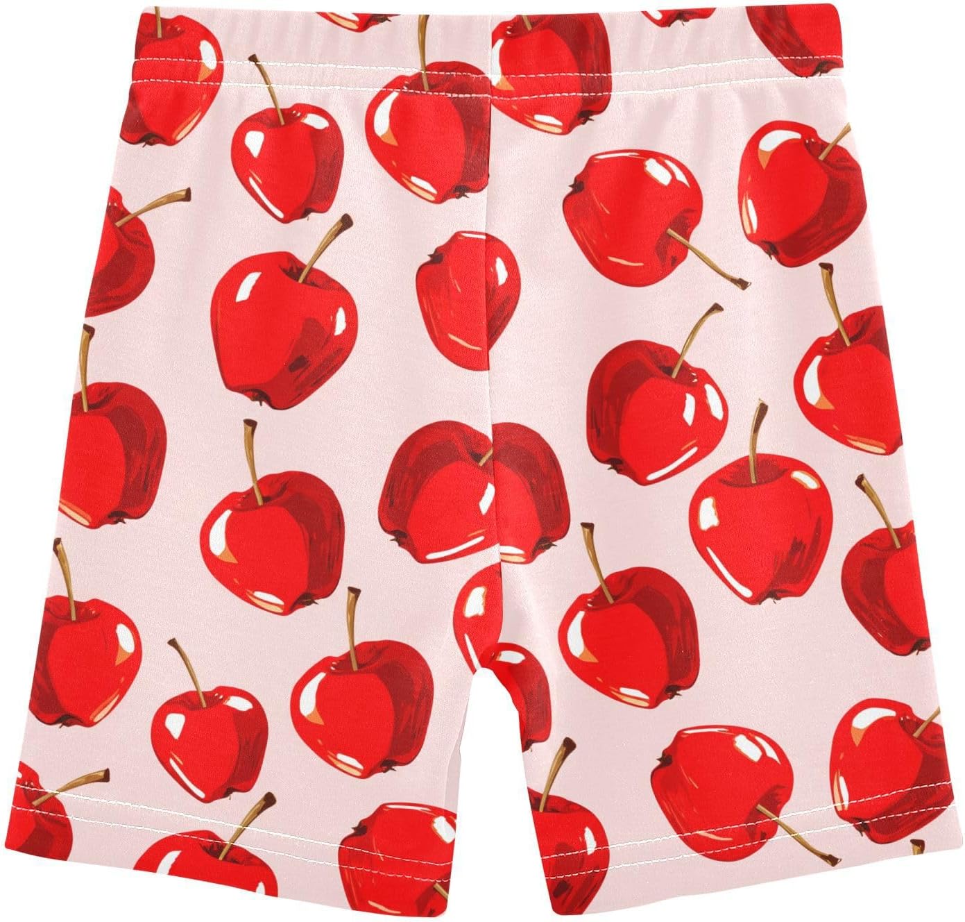 Red Fruit Pink Girls Bike Shorts Toddler Soft Cotton Active Biker Shorts