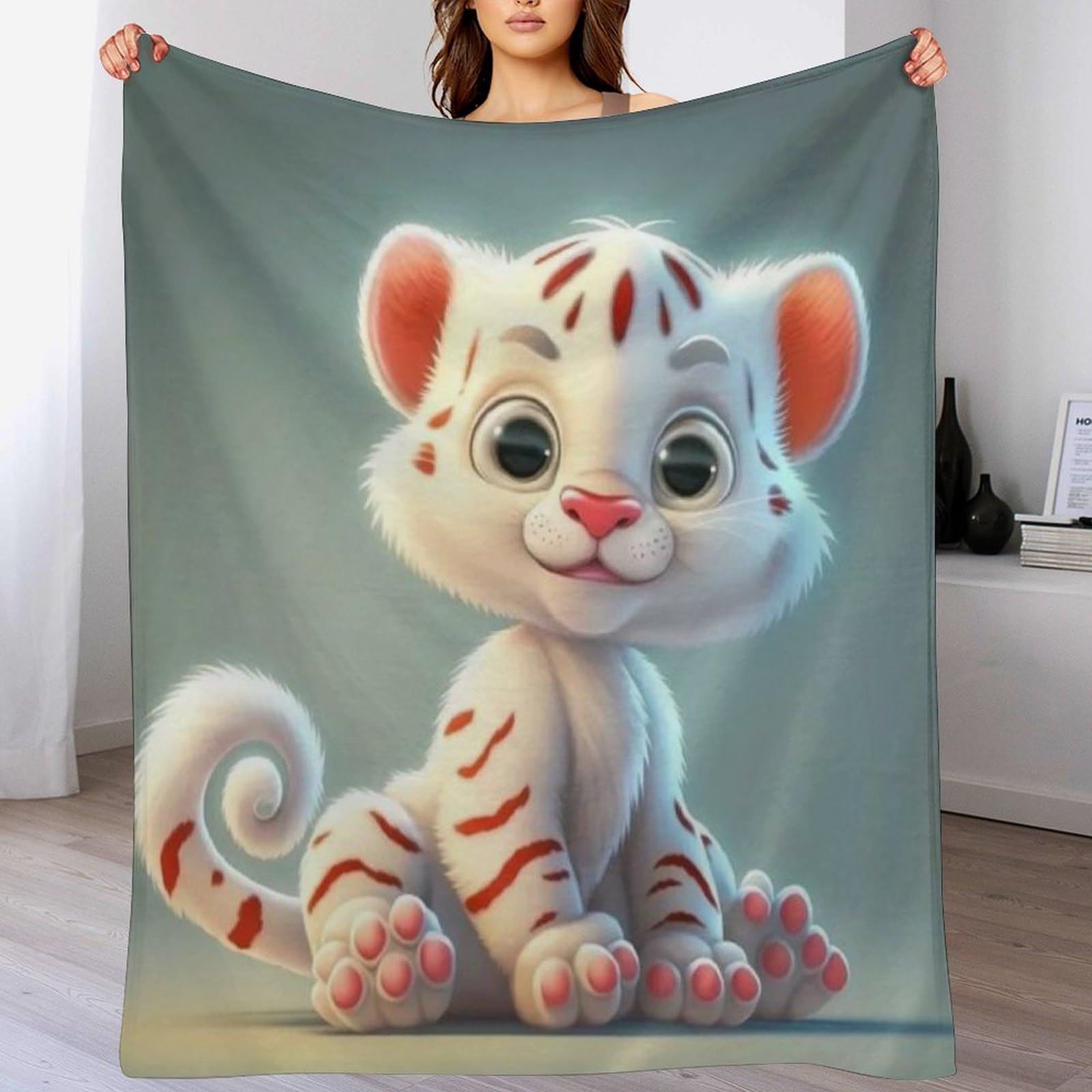 Couverture tigre haut de gamme en flannel douce de 130×150cm