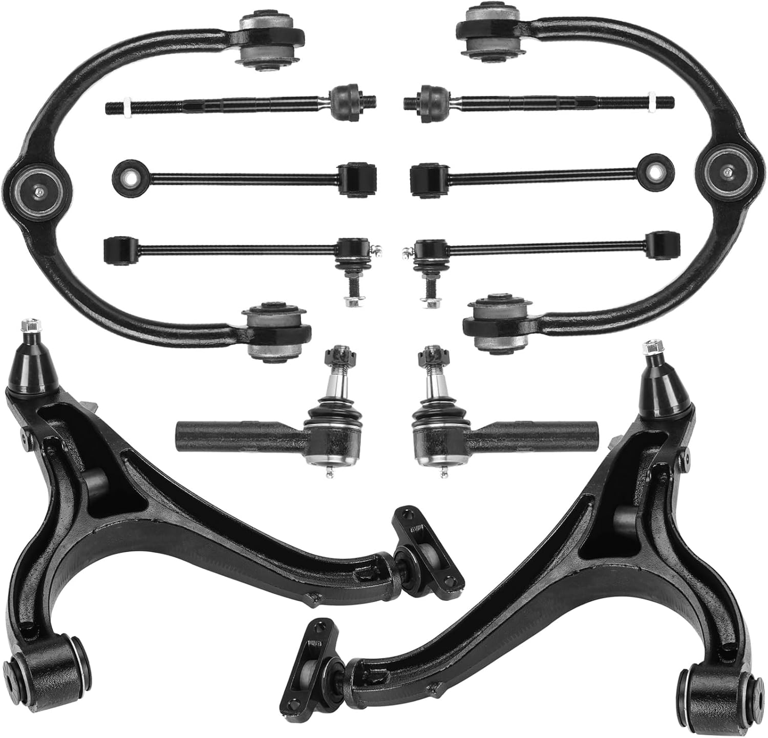 Front Upper & Lower Control Arms with Ball Joint + Sway