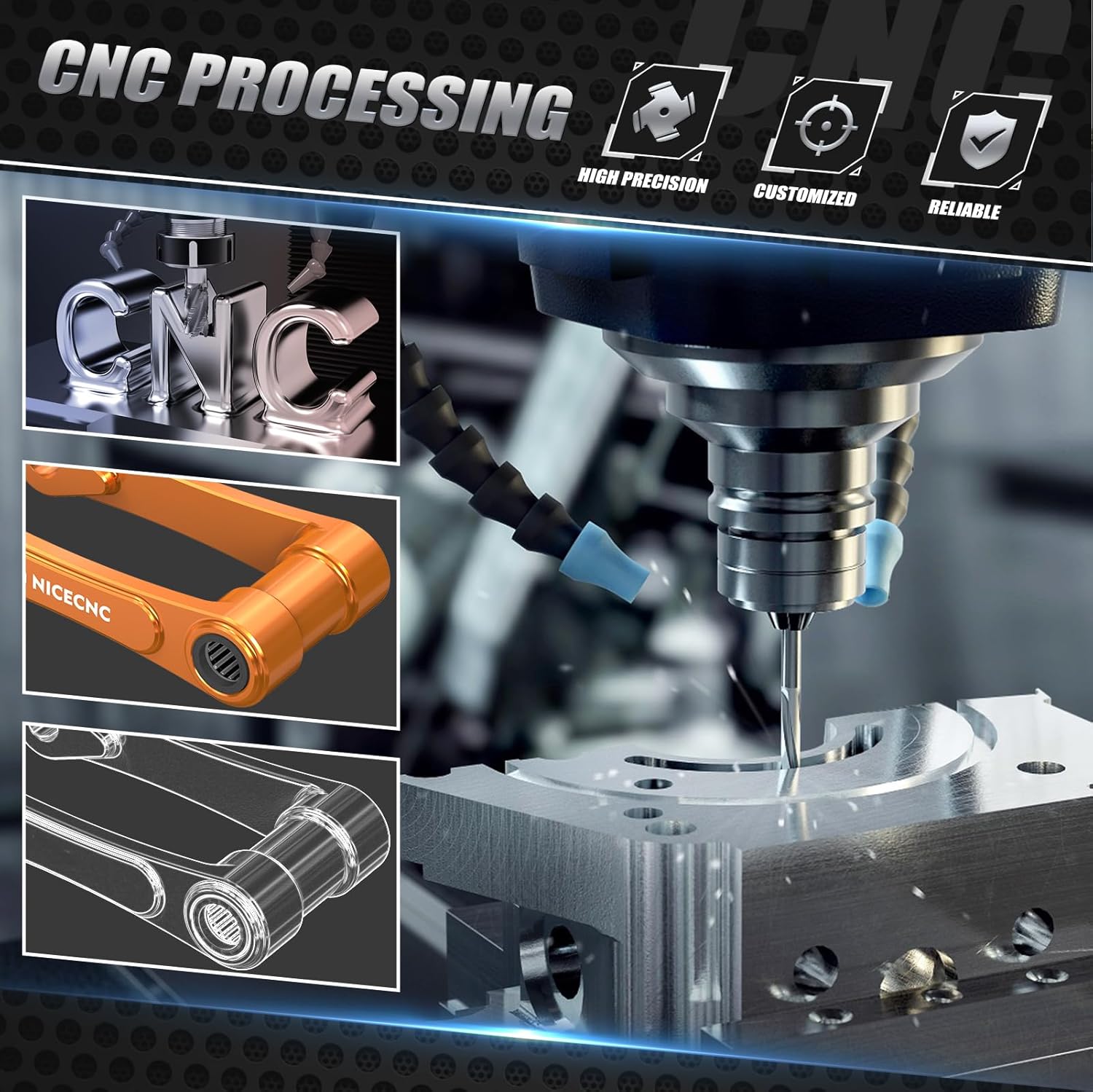 NICECNC Orange 2" Lowering Link Kit Compatible with 690 Enduro/SMC/R 2019 2020 2021 2022 2023 2024, Compatible with Husqvarna 701 Enduro/Supermoto 2016-2024, See Fit