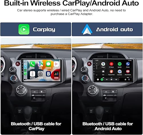 Miniatura 3 de UNITOPSCI Estéreo de coche Android para Honda Fit Jazz 2008-2013 Apple CarPlay Android Auto 2G 32G 10.1" Bluetooth FM Radio navegación