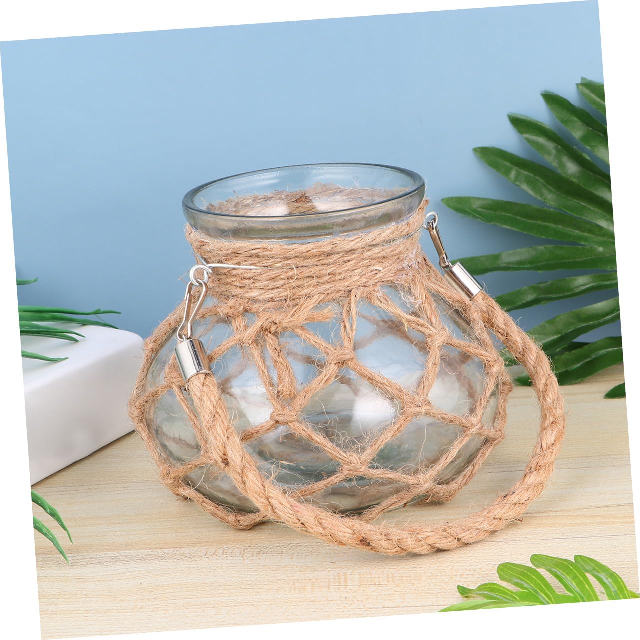 PRETYZOOM Vase en Verre à Corde Style Rétro Jardinière Hydroponique Décorative, Motif Gourde, pour Tulipes et Roses Maison ou Bureau