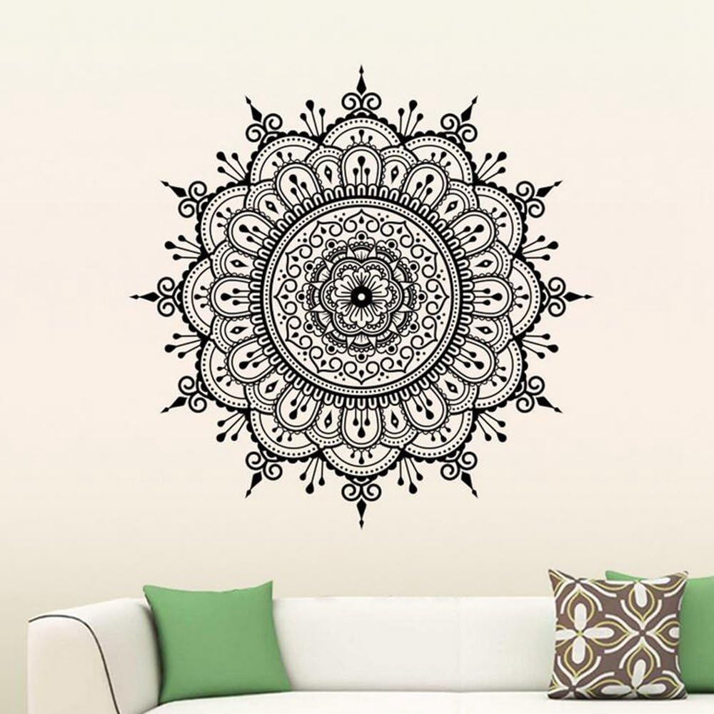 Fashion Creative Mandala Wall Stickers Decor Yoga Om Decal Vinyl Bedthroom Living Room Art Indian Wall Sticker Waterproof Removable Decal Mandala Flower