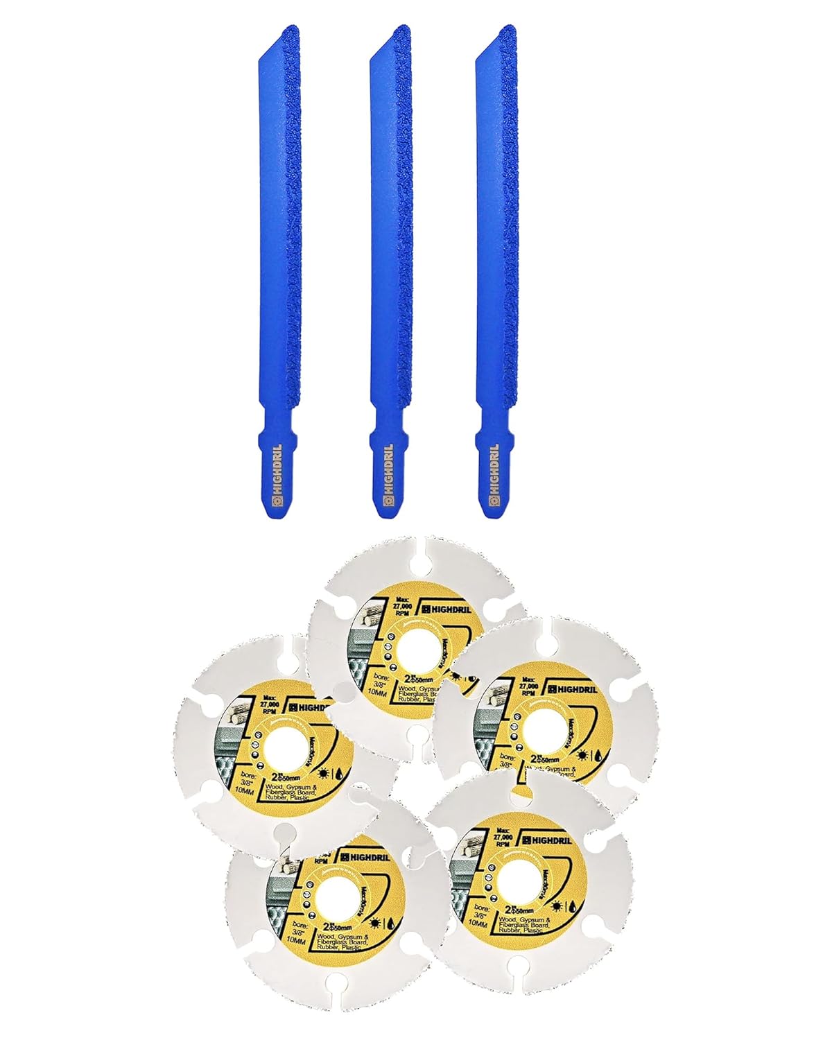 HIGHDRIL 4" Diamond Jig Saw Blade - 3PCS and HIGHDRIL 2inch Circular Saw Blade - 5pcs