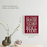 Vista 13 de AMERICAN LUXURY GIFTS In This House - We Serve the Lord, Arte de Pared con Citas Inspiracionales de Fútbol Americano, Impresión Artística de Pared