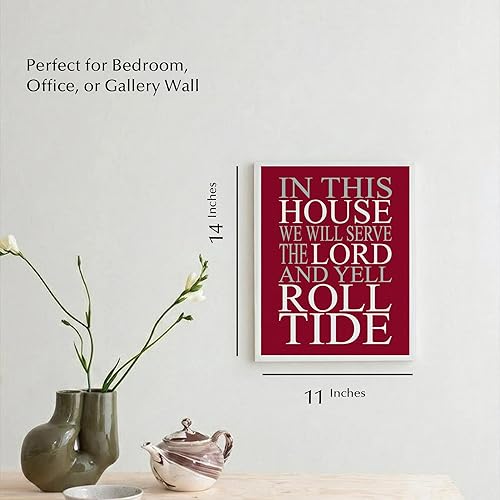 Miniatura 13 de AMERICAN LUXURY GIFTS In This House - We Serve the Lord, Arte de Pared con Citas Inspiracionales de Fútbol Americano, Impresión Artística de Pared