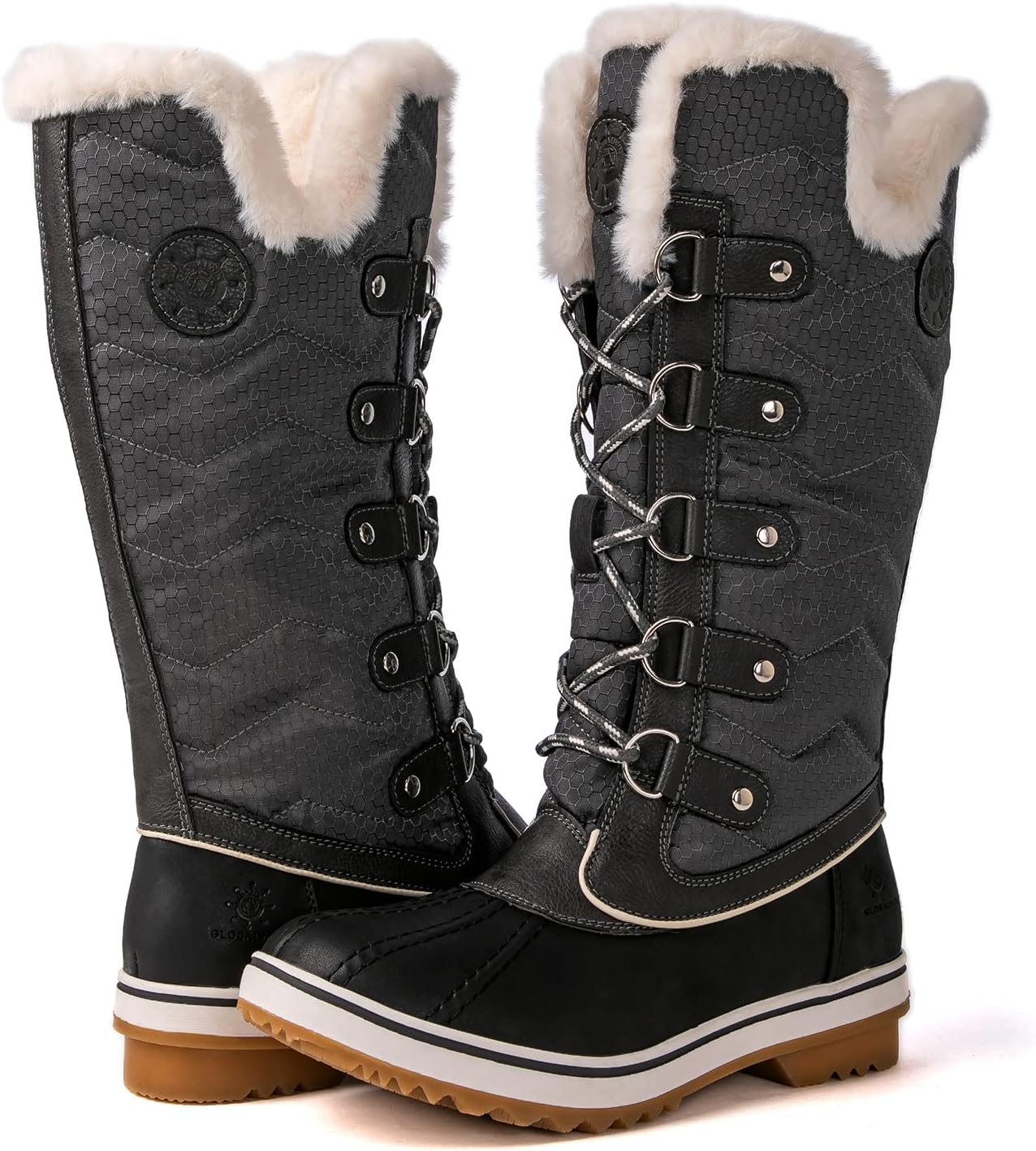 kingshow Globalwin Women’s Snow Boots – Mid-Calf-Length Winter Boots For Women with Faux Fur Lining, Insulated Cold Weather Protection, and Non-Slip Traction Sole