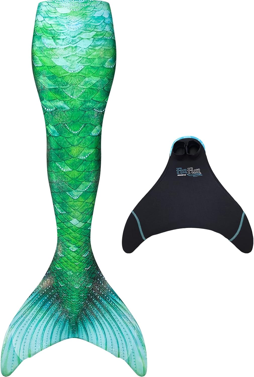 Fin Fun Limited Edition Mermaid Costume for Women, Teen and Adults with Monofin, Medium, Island Opal