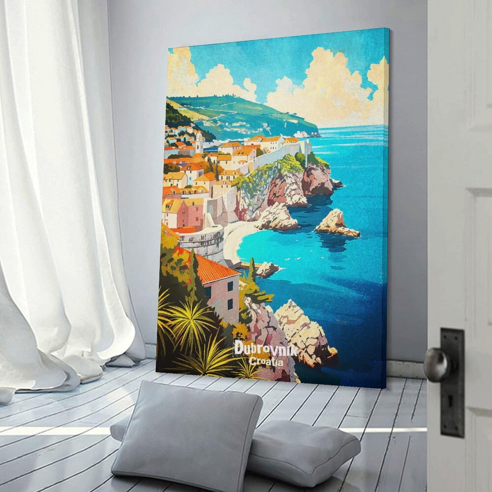 Junmoney Dubrovnik Croatia Travel Wall Picture Print 24x36inch(60x90cm), for Picture Wall Styling in Lounge Or Bedroom, Ideal for Building A Coordinated Art Wall