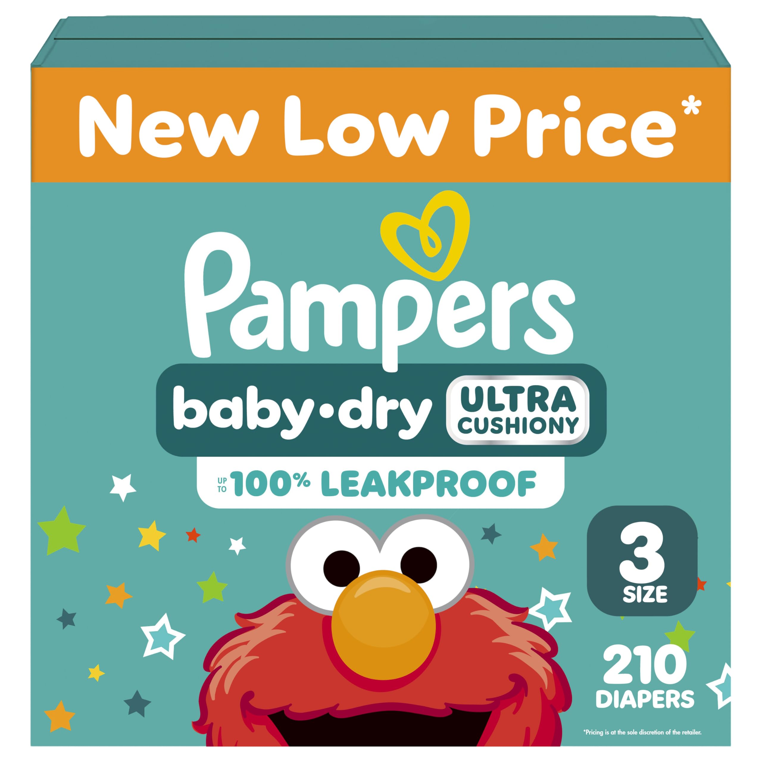Pampers Diapers - Baby Dry - Size 3, 210 Count, Absorbent Disposable Infant Diaper (Packaging May Vary)