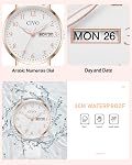 CIVO Ladies Watches for Women Analog: Large Clear Arabic Numerals with Week&Date Dial - Easy Read at a Glance - Leather/Mesh Watch for Daily Wear - Gifts for Women