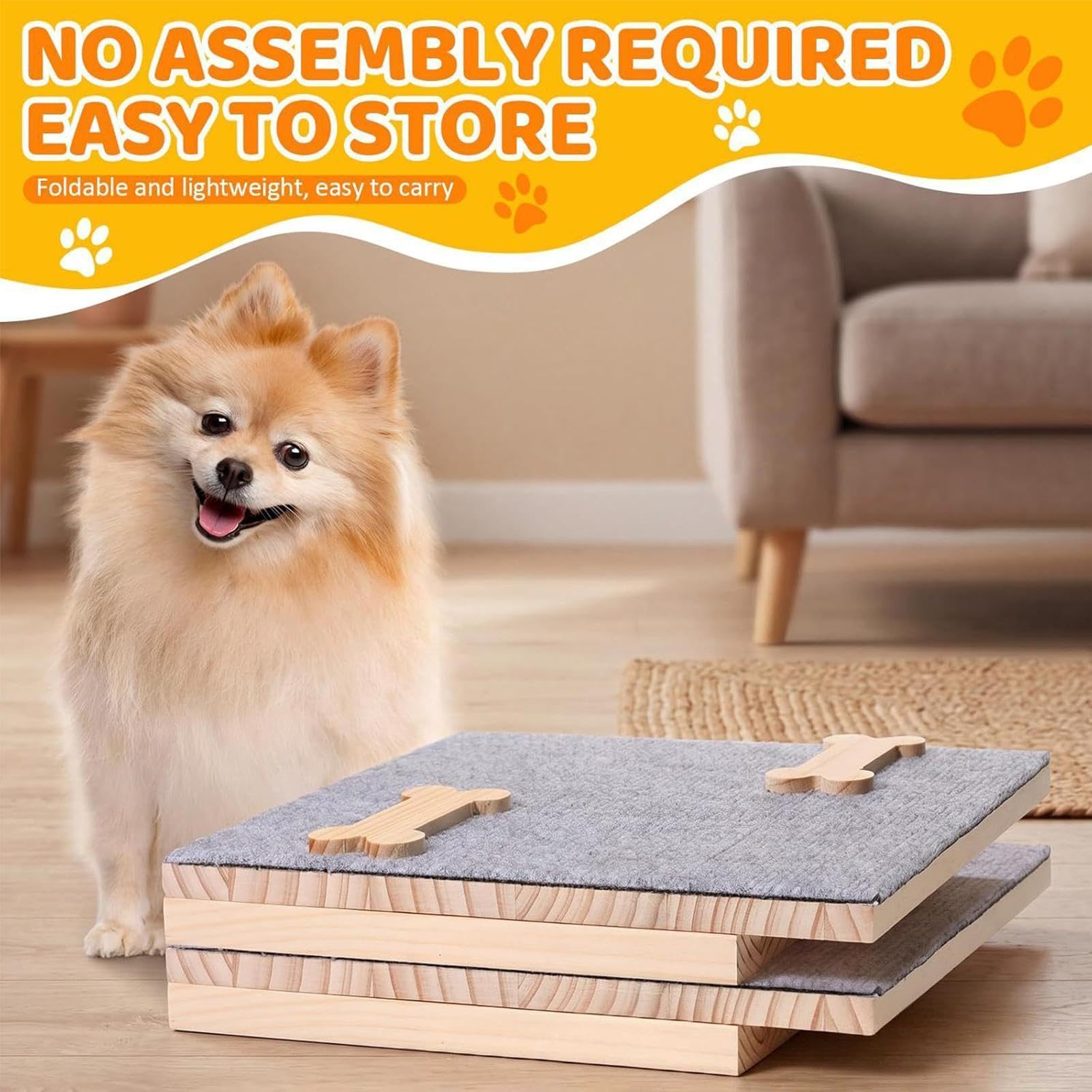 Rampas de Mascotas para Escaleras 2 Piezas Escaleras Ajustables de Madera