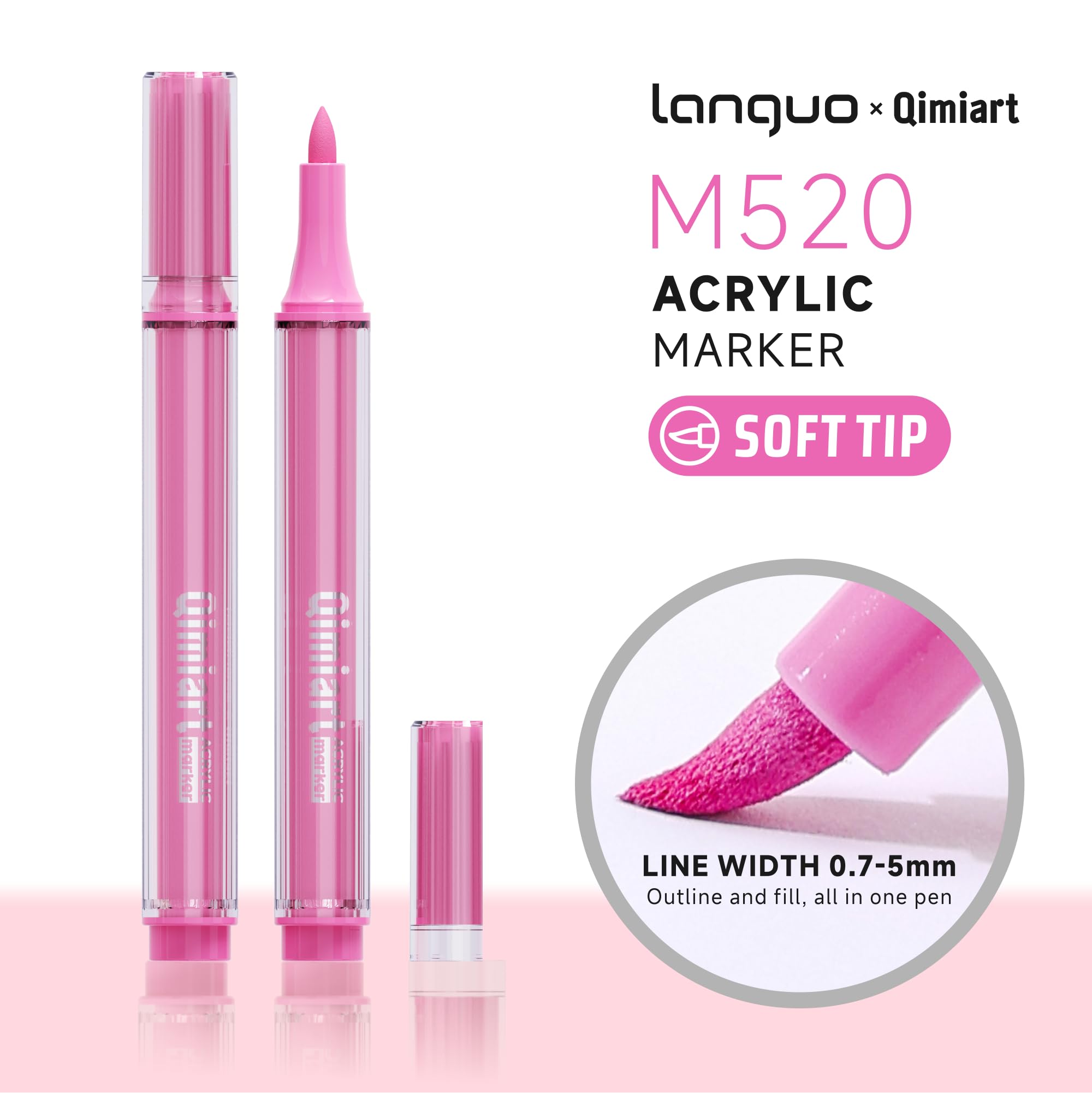 languo 126 Couleurs Feutres Peinture Acrylique, Pointe Pinceau Souple