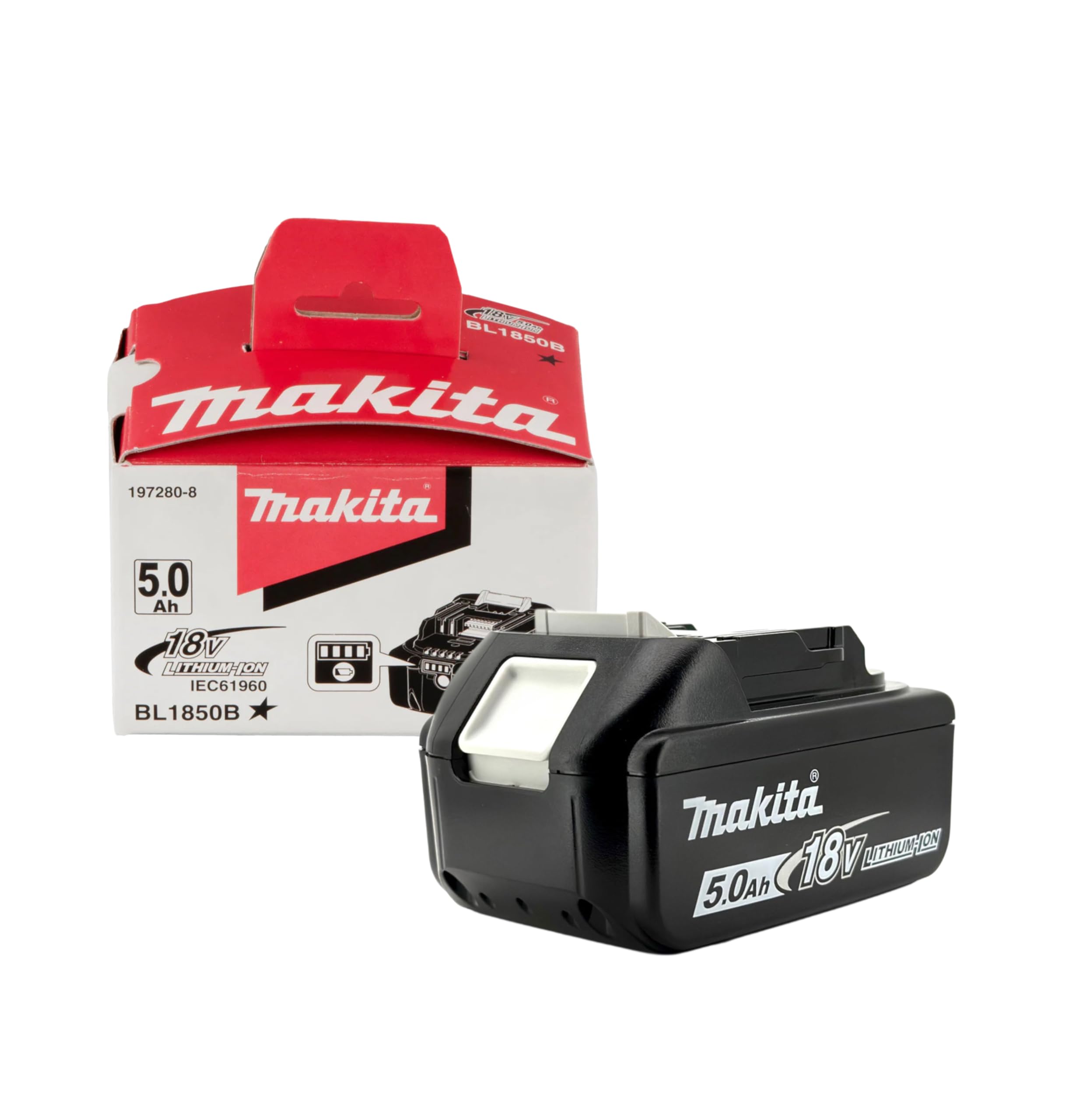 Batteria di ricambio da 18 V 5,0 Ah compatibile con Makita BL1850B | Batteria agli ioni di litio per utensili LXT