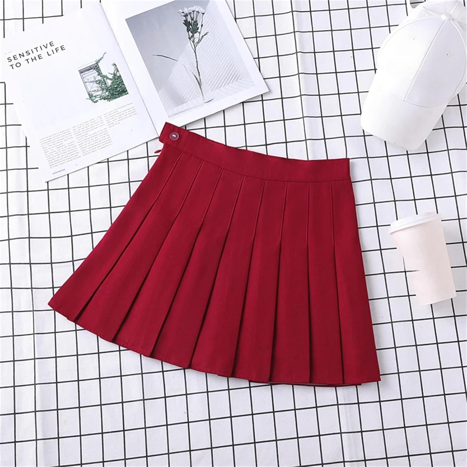 High Waist Pleated Mini Skirt for Women A Line Skater Fashion Athletic Yoga Skirt