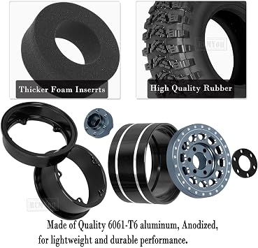 2.2 Beadlock Wheels Adjustable 4 Offsets Rims for 1/10 SCX10/AMG 6x6 TRX4/TRX6 D90 Gen8 VS4-10 Gen8 MST CFX,2.2 Beadlock Wheels,Titanium Black