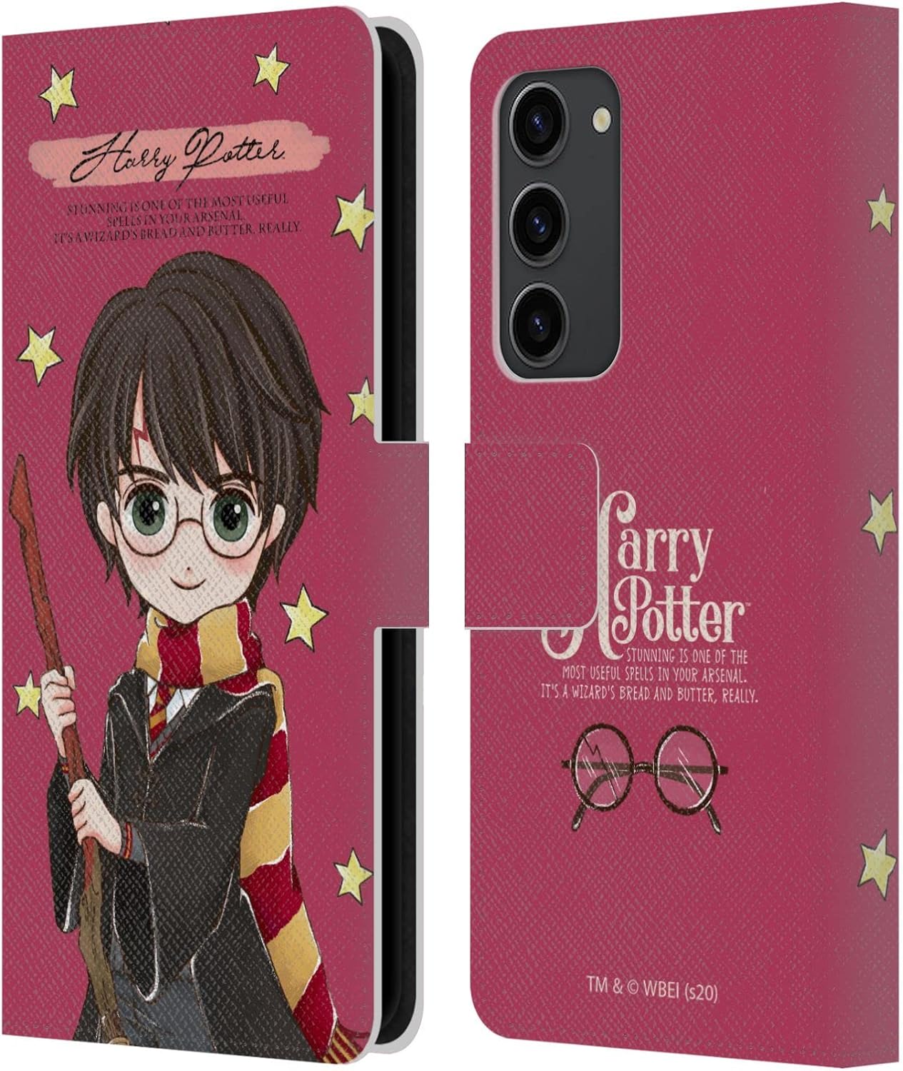 Head Case Designs Officially Licensed Harry Potter Harry Deathly Hallows XXXVII Leather Wallet Case Compatible with Samsung Galaxy S23+ 5G
