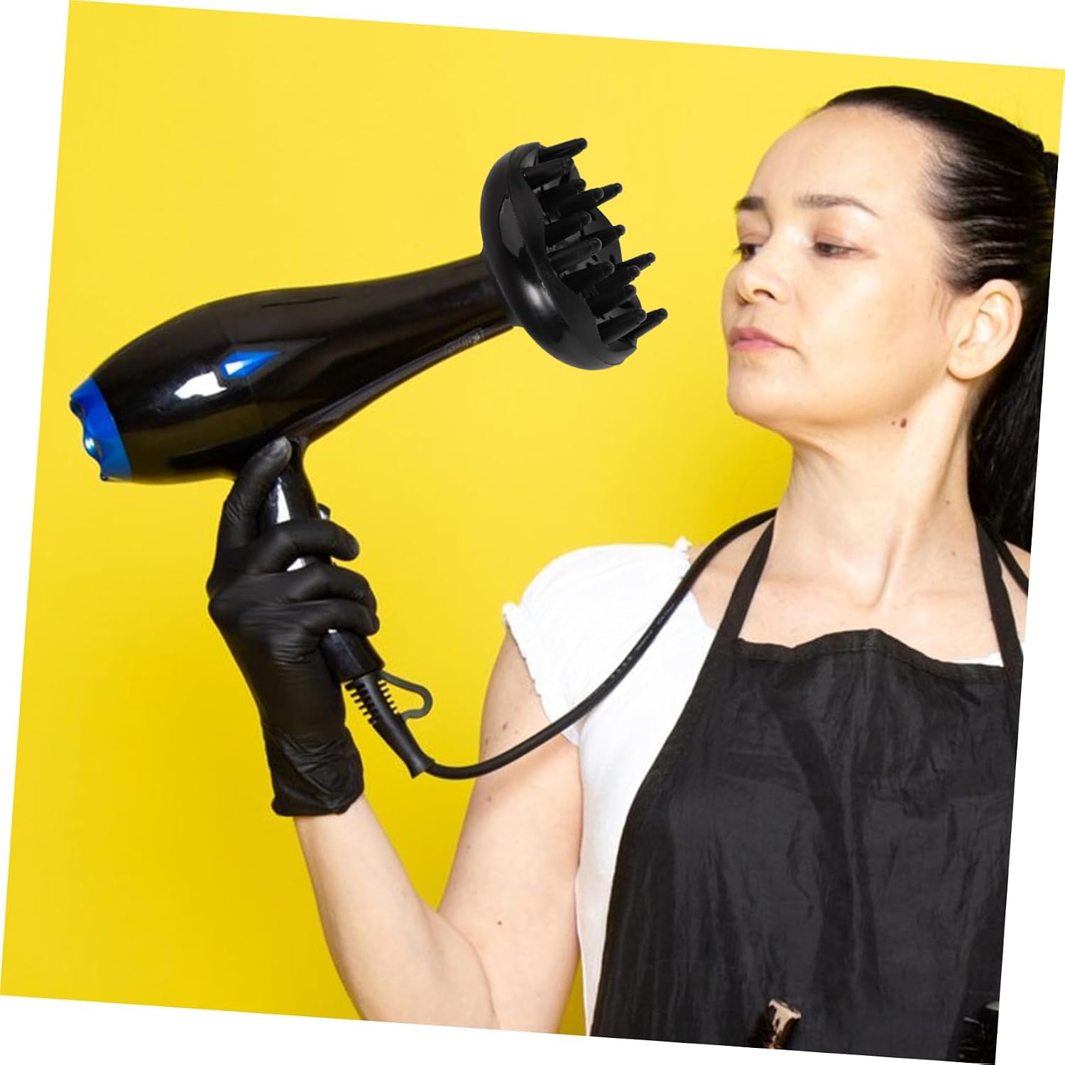 Healeved Universal Hair Dryer Diffuser Diffuser for Blow Attachment for Curly Hair Volumizing Blow Dryer Cover Hairdressing Tool for Salon and Home Use 5.51 x 5.51 x 3.93 in (Black)