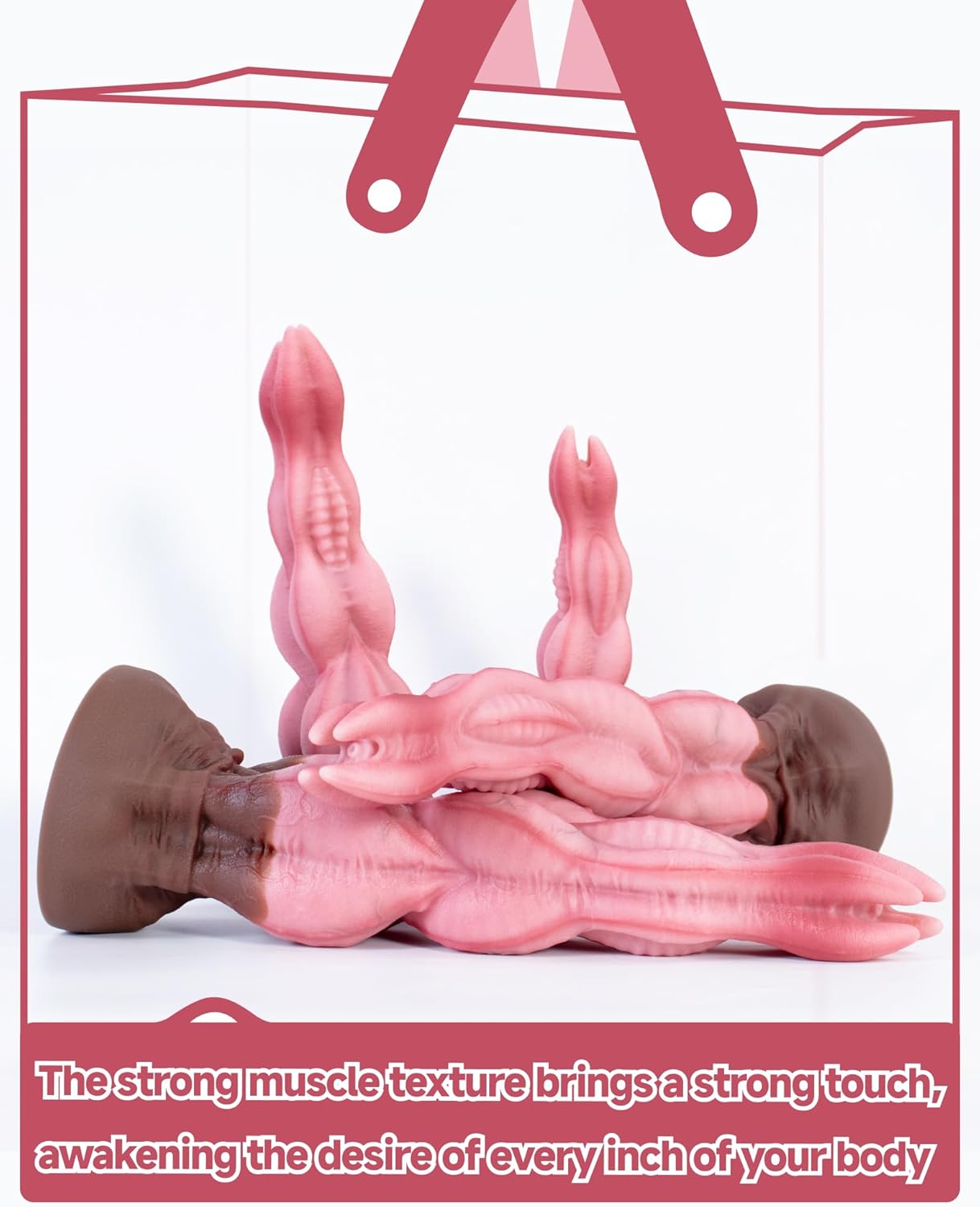 Realistic Dildo, Powerful Muscle Dildo with Suction Cup for Hands-Free Play, Adult Sex Toys for Men and Women, Waterproof Design, Compatible with Water-Based lubricants (D223M)