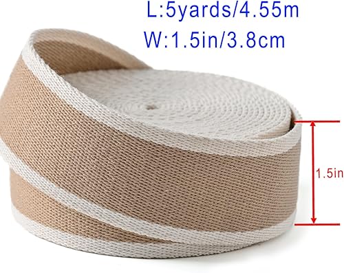 Miniatura 10 de Correa de algodón, correas clásicas de 1.5 pulgadas y 2 pulgadas de alta resistencia, perfectas para manualidades y costura, correa de bolso,