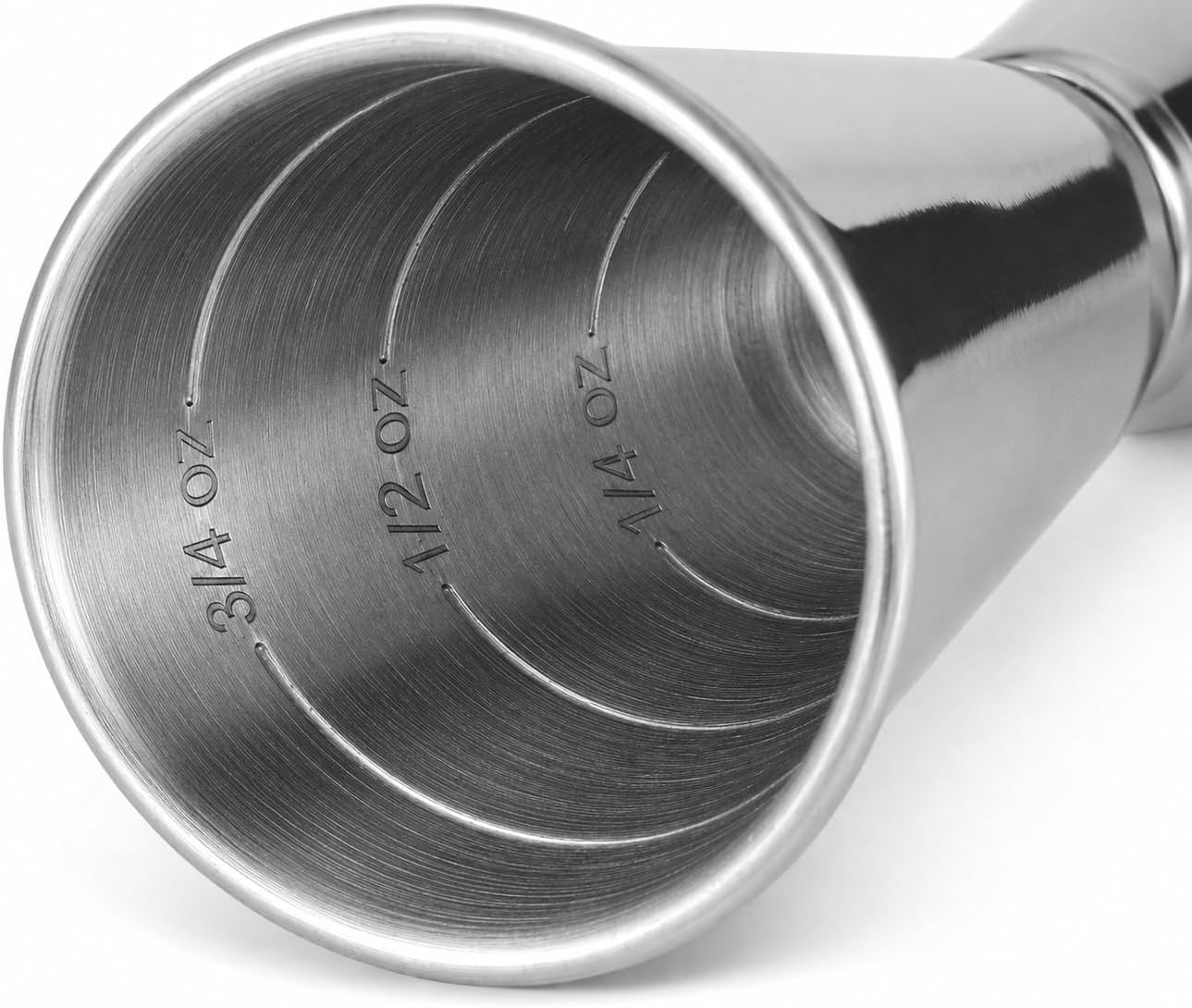 BARsics Bartending Stainless Steel Cocktail 1oz/2oz Measuring Double Jigger (1 Pack)