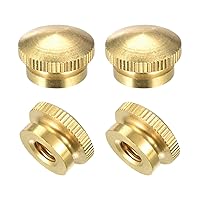 Vista 16 de uxcell Tuercas moleteadas de latón, M4x0.0.276 in redondo escalonado perillas sujetadores para impresora 3D, equipo electrónico, 8 piezas