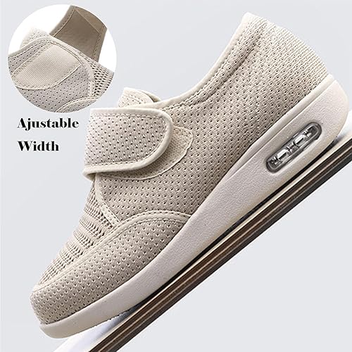 Miniatura 3 de Zapatos para diabéticos para hombre, extra anchos, extra anchos, para edema diabético, con cierres totalmente ajustables, fáciles de poner y quitar,