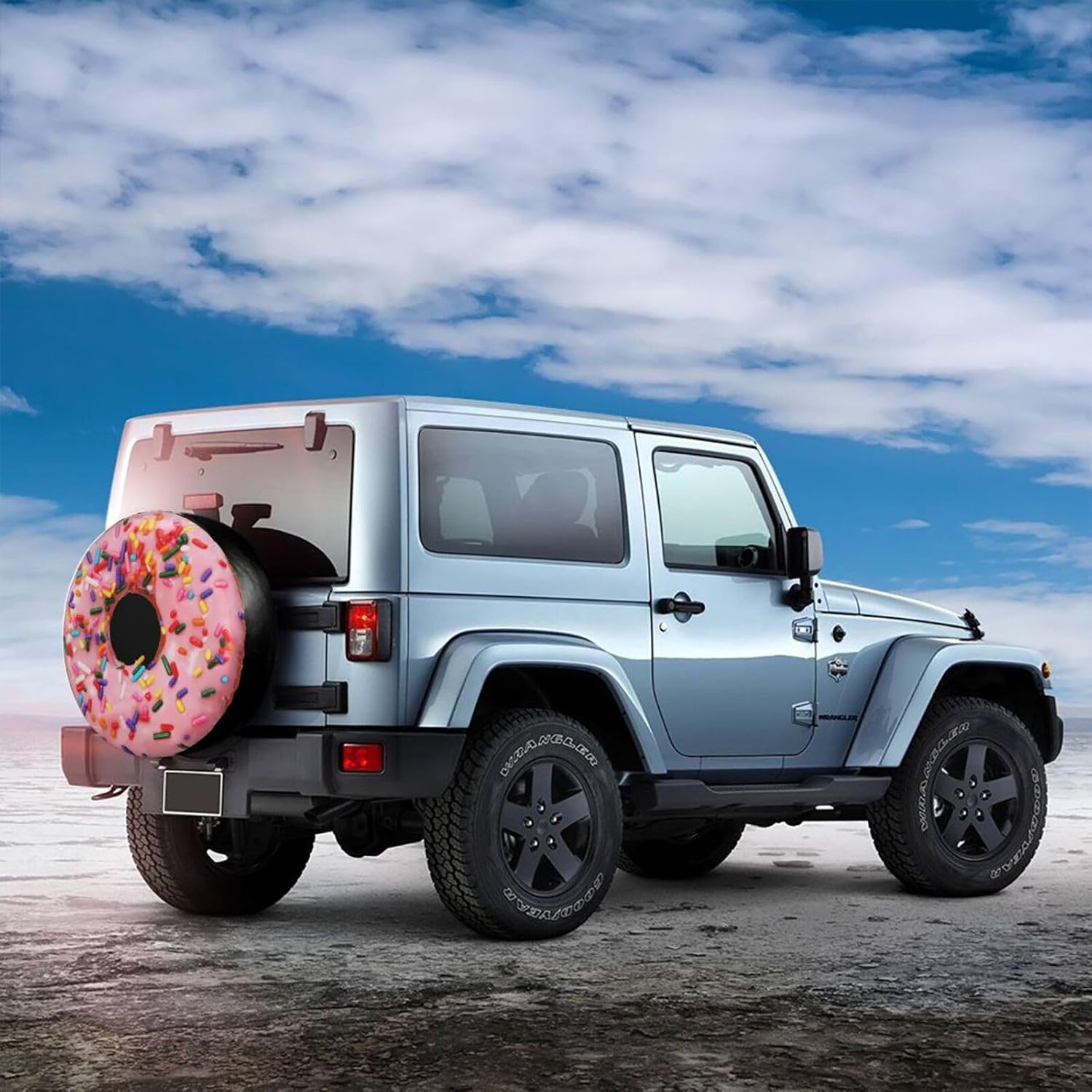 Pink Donut Spare Tire Cover Doughnut Food Dessert Wheel Tire Covers Waterproof Wheel Tire Protector Weatherproof Dust-Proof Tyre Covers Universal Fit for Trailer Truck Off-Road Vehicle RV SUV 17 Inch