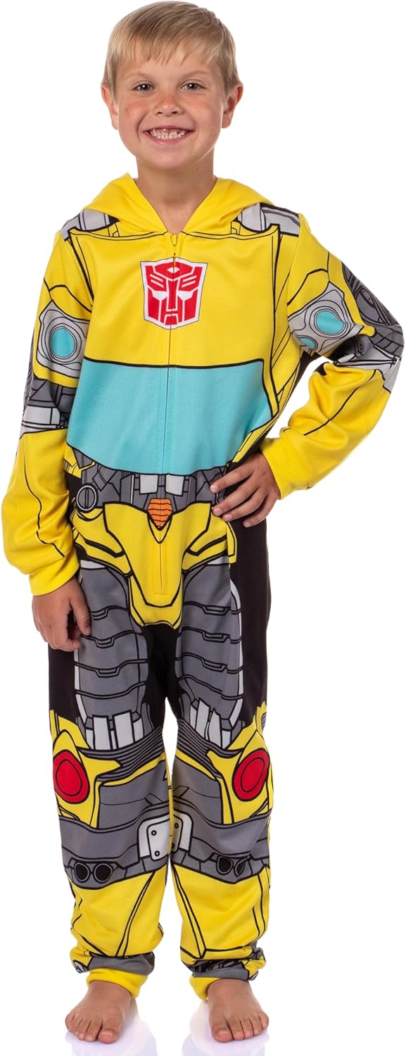 INTIMO Transformers Boys' Retro Union Suit One Piece Pajama Outfit - Optimus Prime and Bumblebee Styles Available