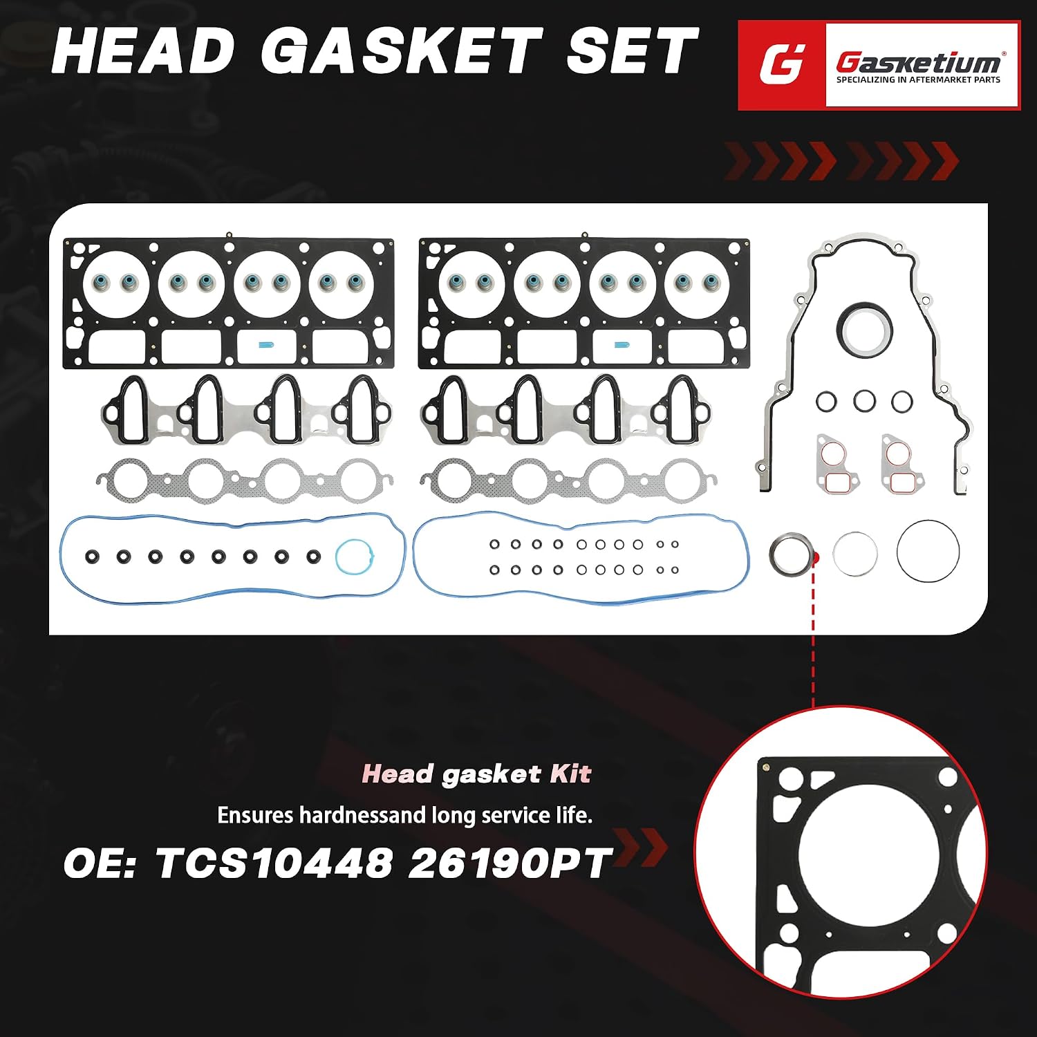 5.3 NON AFM/DOD Camshaft Kit w/Engine Cylinder Head Gasket Fit For Chevy Silverado Suburban Avalanche Tahoe Trailblazer GMC Sierra Yukon Envoy Tahoe LS7 5.3L 2005-2014