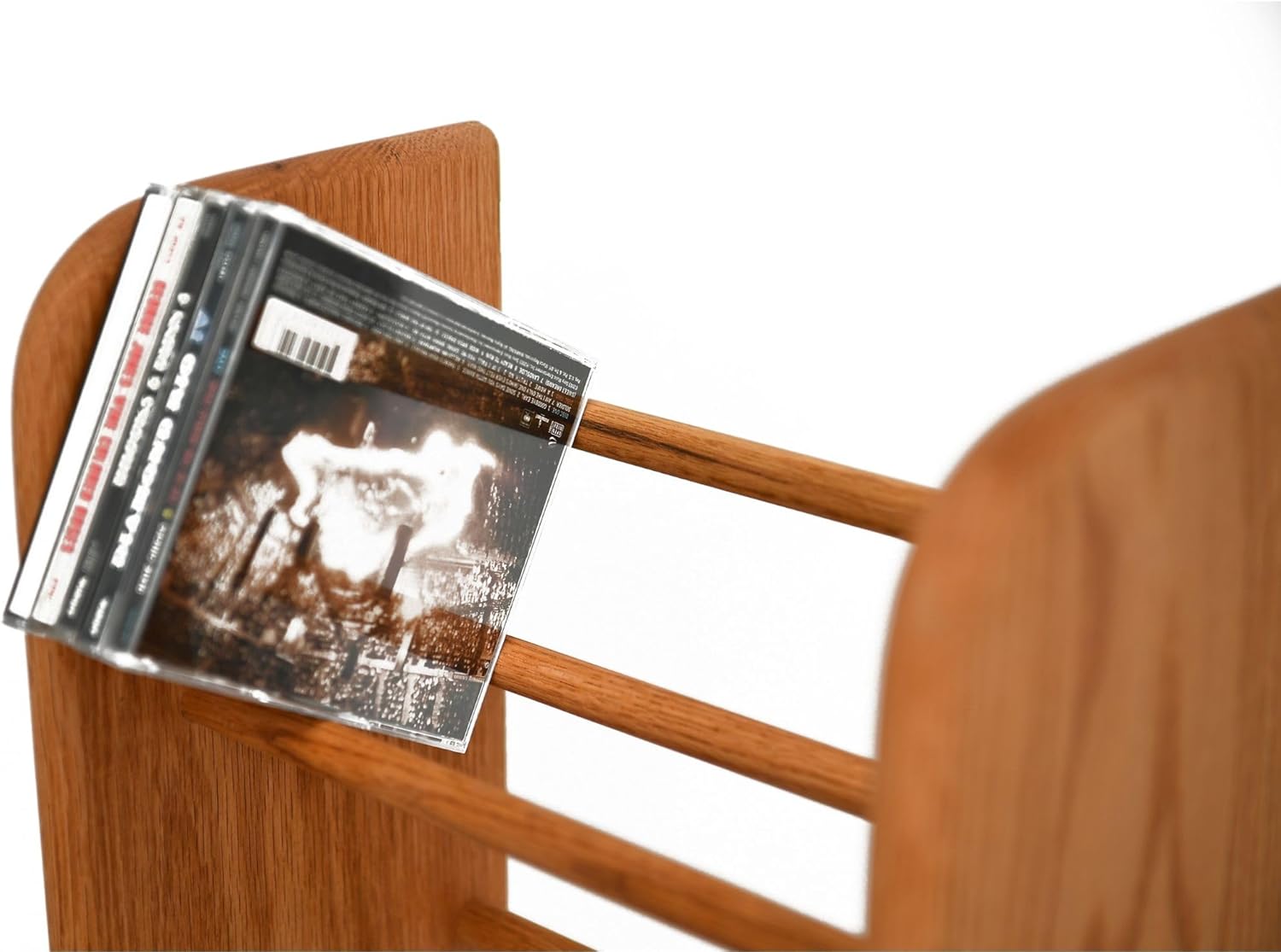 Wood Shed Hill 04 Series Dowel Style CD Storage Rack Storage Shelf Real Oak Wood Media & Display Shelves, Handcrafted in the USA (Honey, 38" x 12" x 7.25")