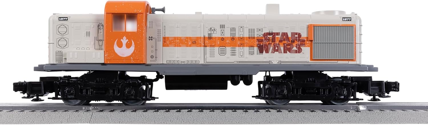 Lionel Disney Star Wars Rebel RS-3 LionChief O Gauge Electric Train Set with Bluetooth 5.0, Remote Control, Freight Cars & FasTrack – Lights & Sounds Ready to Run Model Train Set, Ages 14+