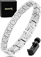 Vista 1 de MagnetRX Pulsera magnética ultra resistente para mujer, pulseras magnéticas de titanio eficaz para mujer, longitud ajustable de la pulsera