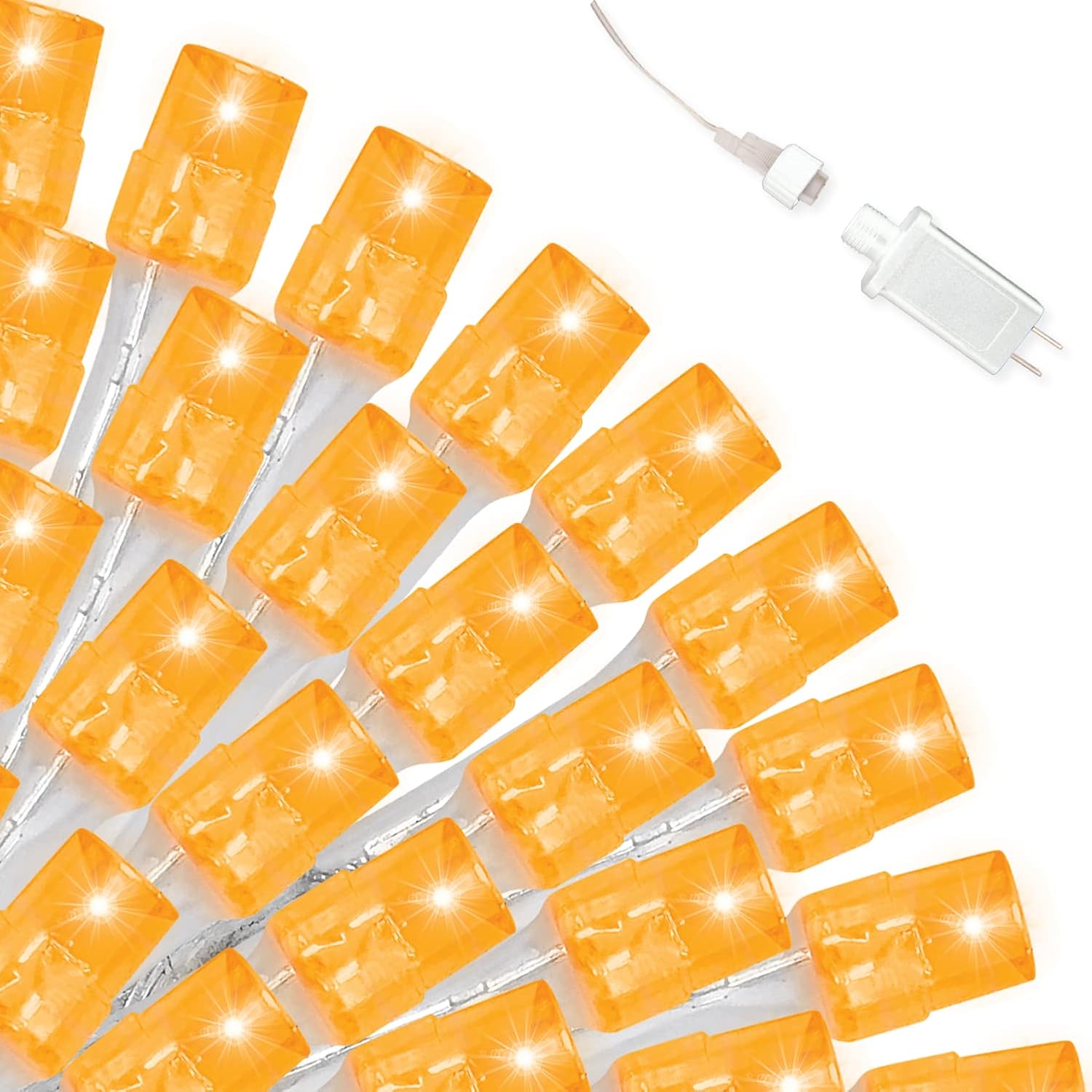 Joiedomi 300 LED Orange Halloween String Lights with 8 Modes 98.1FT Clear Wire for Indoor Outdoor Holiday Décor Halloween Event Decoration, Tree, Eaves, Haunted House Theme Party