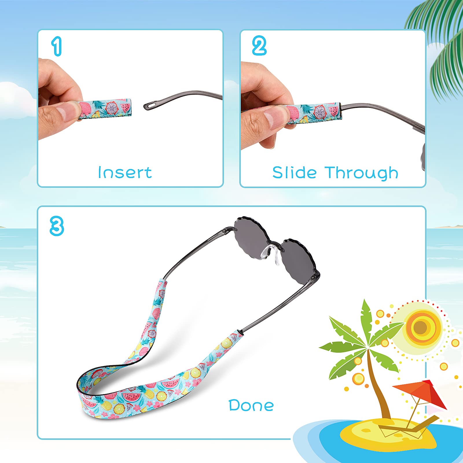 HIFOT 6 Piezas Cordones para Gafas Niño, Neopreno Cuerda de Gafas Secado Rápido Correa Gafas para Gafas de Sol, Deportes, Aire Libre
