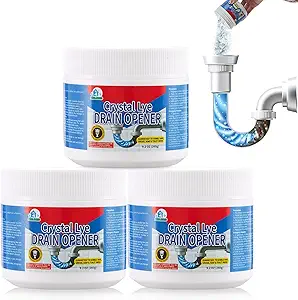 BELL BIRD Drain Opener,Powerful Unclogging,Crystal lye, Sodium hydroxide, Unclog drains, Bathroom sinks, Kitchen sinks, Shower pipes (3 PSC, Gram, 780)