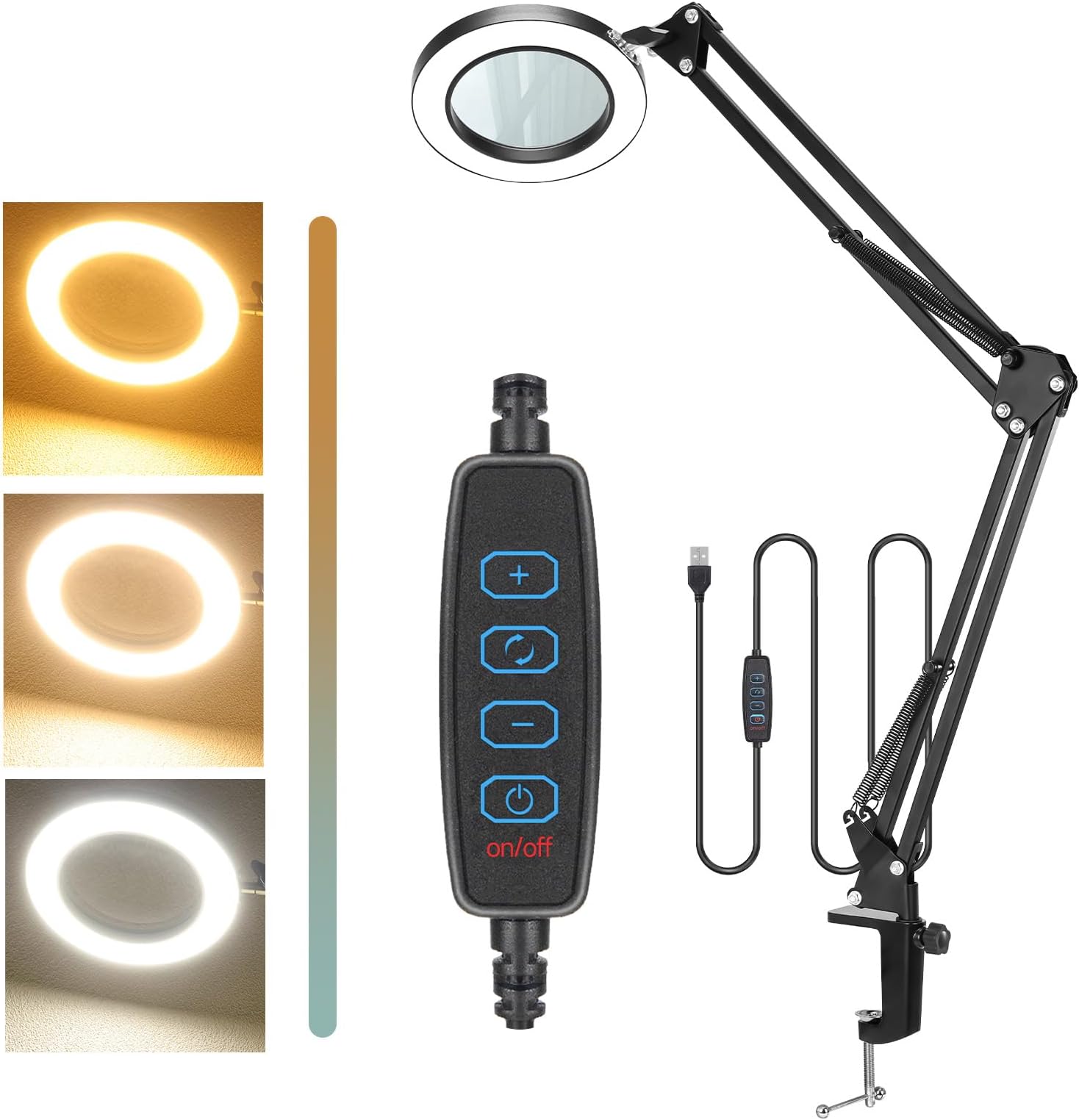 Magnifying Glass with Light and Stand, LAKIX 10X Lighted