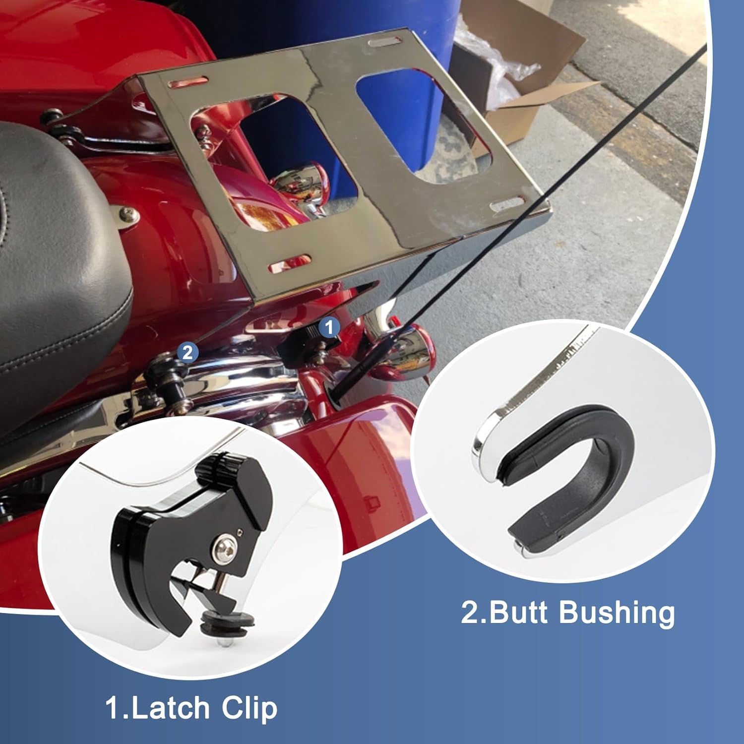 Detachable Two Up Tour Pack Pak Mounting Luggage Rack Compatible for Touring Street Glide Road King Electra Glide 2014-2025 (Chrome)