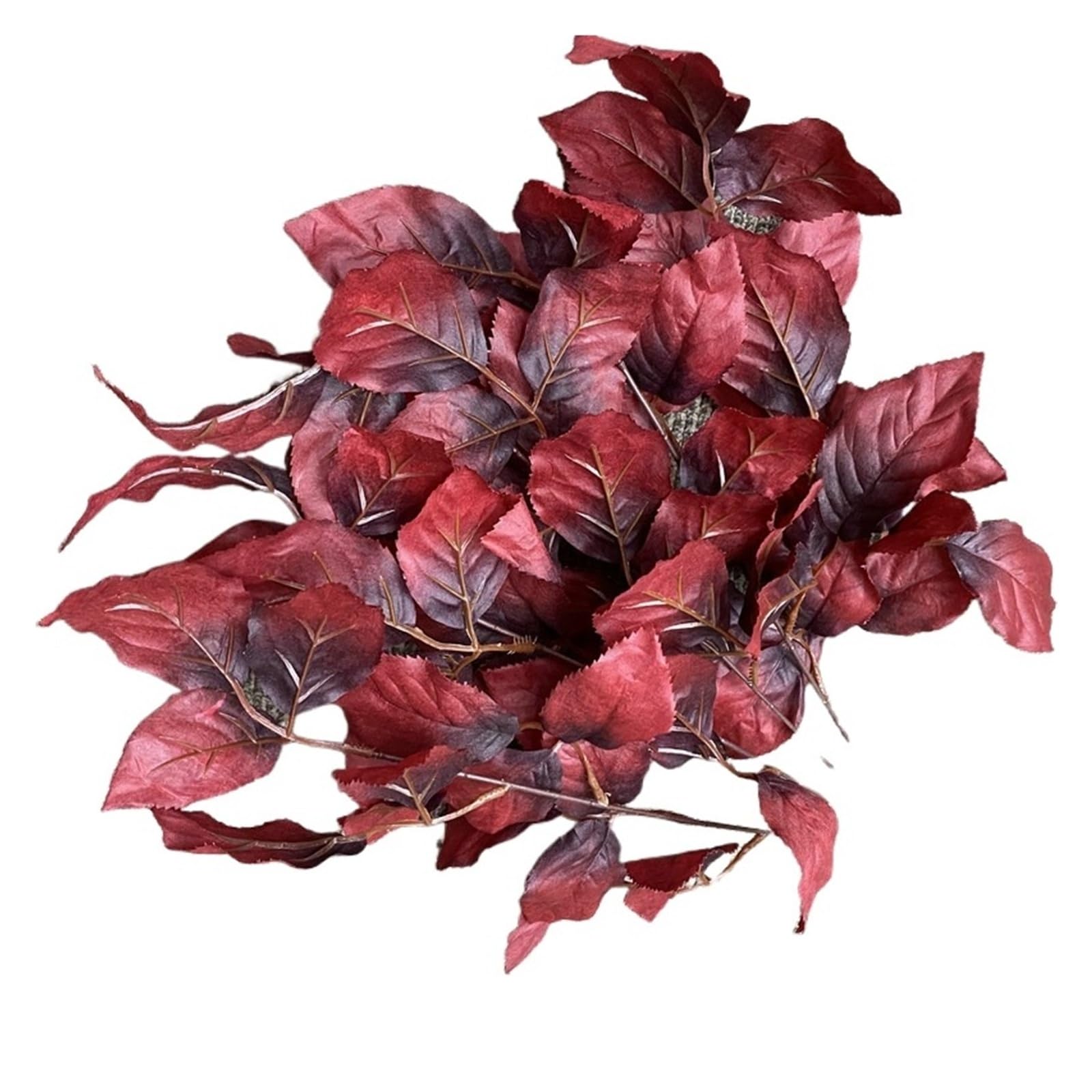5/6PCS Wedding Decor Pink Silk Bouquet Simulation Plants Auditorium Decoration Artificial Green Plant Leaf Fake Flower(Red,6pcs)