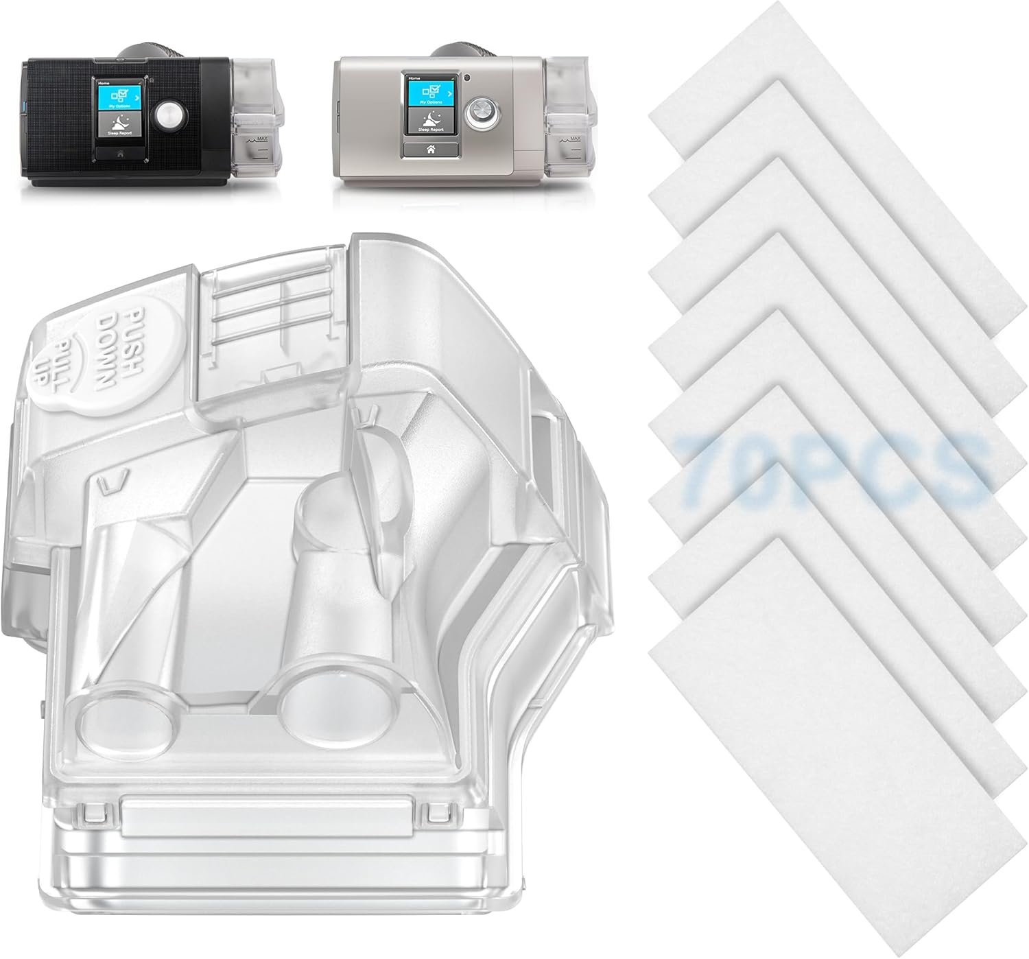 Replacement Humidifier Water Chamber Tub for AirSense 10 & for AirCurve 10 w/70 Filters - Quick-Fill Port, Leak-Proof Seal, Reinforced Base - IBEET Supplies for S10 Series
