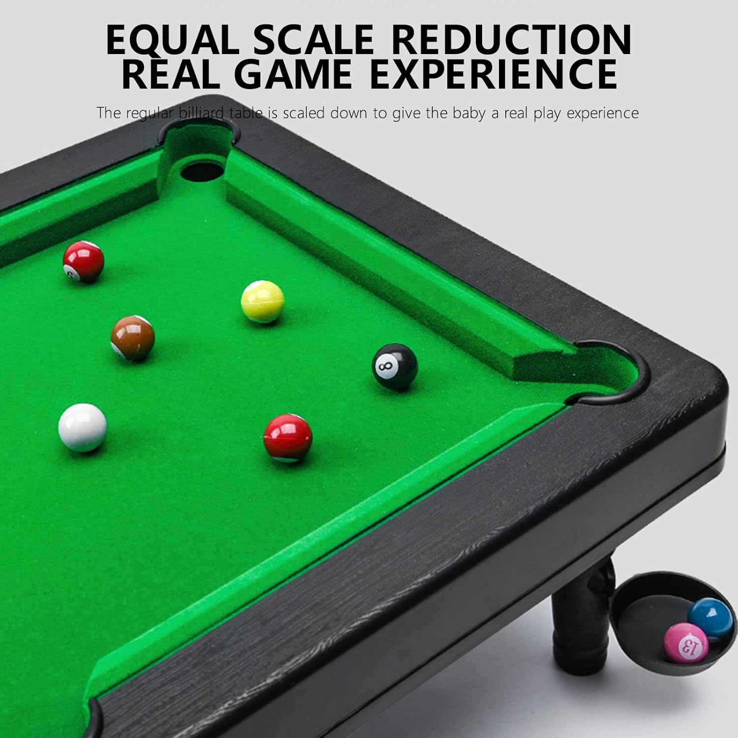 Mini Pool Table Table Billiards Game Set, with 2 Sticks & 11 Balls Home Office Desk Stress Relief Games Children's Gifts for Boys Girls Party : Sports & Outdoors