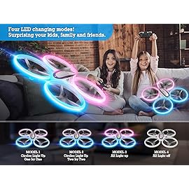 Q9s Drones for Kids,Cool RC Drone with Altitude Hold and Headless Mode,Hobby Quadcopter with Blue&Pink Light,2 Batteries and Remote Control,Birthday and Xmas Gifts Toys for Boys and Girls,Pink