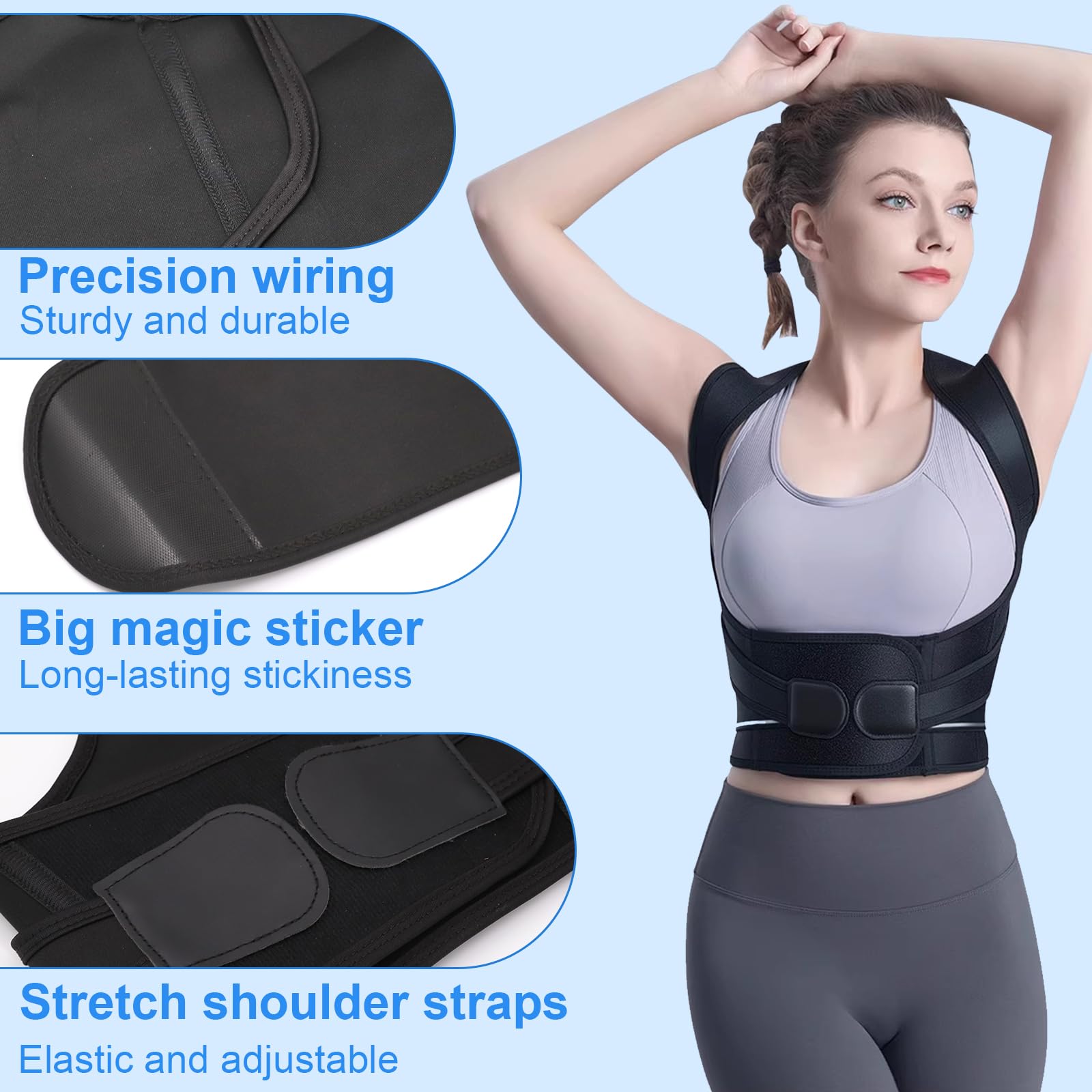 Ceinture de posture réglable correcteur dos épaules soutien colonne vertébrale